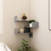 vidaXL Wall Corner Shelf Grey sonoma Engineered wood 15.7x15.7 in