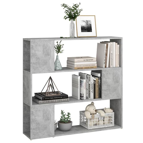 vidaXL Book Cabinet Room Divider Concrete Grey Engineered Wood Medium