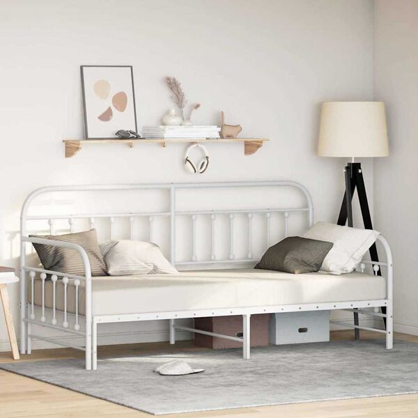 vidaXL Daybed Frame White 39.37 x 78.74 in Powder-Coated Steel