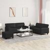 vidaXL Sofa Set Black Faux leather 2-seater Sofa Set Rectangular
