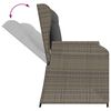 vidaXL Reclining Garden Bench Grey PE rattan, Powder-coated steel