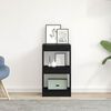 vidaXL Book Cabinet Black Oak 15.75 x 11.81 x 28.15 in Engineered Wood