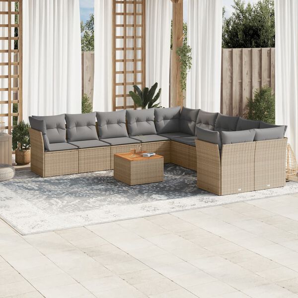 vidaXL Garden Sofa Set Mix beige