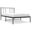 vidaXL Bed Frame Black Powder-coated steel Twin Bed Frame Rectangular