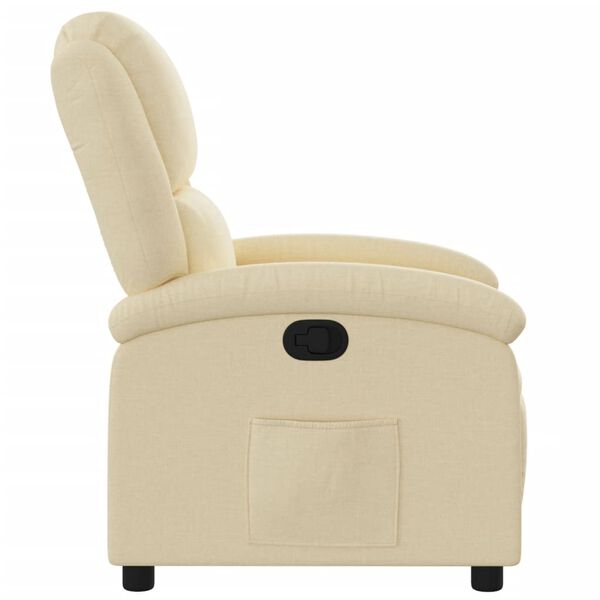 vidaXL Recliner Chair Cream Fabric (100% polyester), metal, plywood Medium