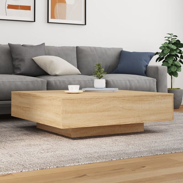 vidaXL Coffee Table Sonoma Oak 39.4x39.4x12.2" Engineered Wood