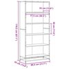 vidaXL Bookcase Sonoma oak Engineered wood, Metal Tall Bookcase