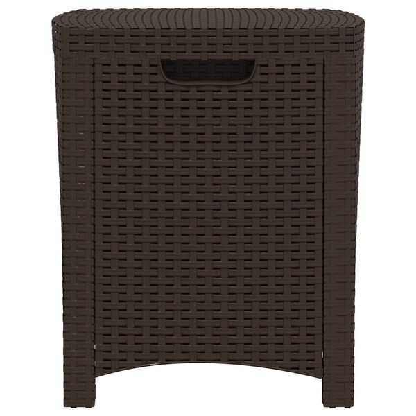 vidaXL Garden Storage Box Brown Polypropylene with a rattan look Medium