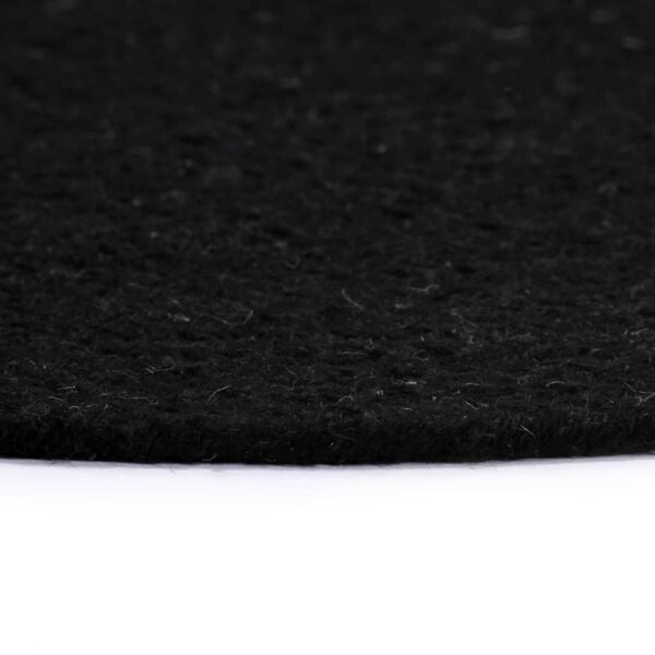 vidaXL Placemat Set of 6 Plain Black 100% Cotton 15 in diameter