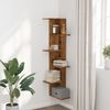 vidaXL Wall Corner Shelf Old Wood Engineered Wood 55.1 in tall Modern
