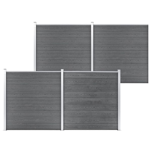 vidaXL Garden Fence WPC 275.2"x73.2" Gray