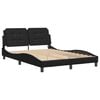 vidaXL Bed Frame with LED without Mattress "Zadar" Black 53.9"x74.8"