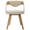 vidaXL Dining Chair Set of 2 Cream and Light Brown Faux leather, Bentwood