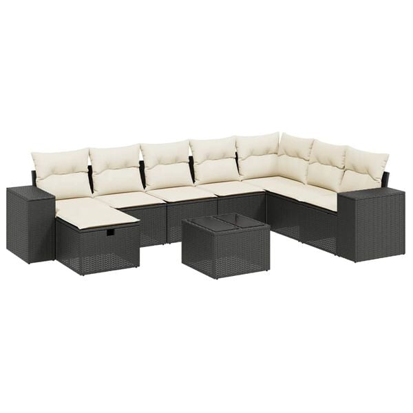 vidaXL Garden Sofa Set Black
