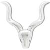 Wall Mounted Aluminum Gazelle's Head Decoration Silver 19.7"