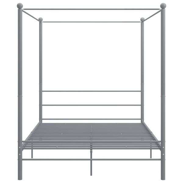 vidaXL Bed Frame Gray Powder-coated metal Double Classic/Traditional