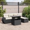 vidaXL Garden Sofa Set Black PE rattan Large Adjustable Feet