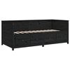 vidaXL Day Bed Black Solid Pine Wood