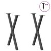 vidaXL Dining Table Leg Set of 2 Anthracite Powder-coated Steel Small