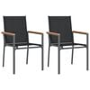 vidaXL Garden Dining Set Black