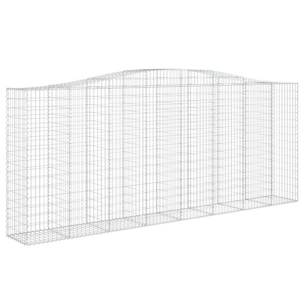 vidaXL Gabion Basket Set of 10 Silver Galvanized iron Large Durable