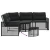 vidaXL Garden Sofa Black PE rattan, powder-coated steel, foam, polyester