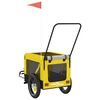 vidaXL Pet Bike Trailer Yellow and Black Oxford fabric, Iron, PVC Durable