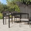 vidaXL Garden Table Black Poly Rattan Medium Durable Garden Table