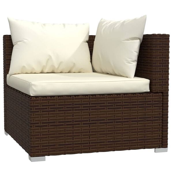 vidaXL Garden Lounge Set Brown, Cream