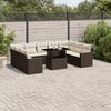 vidaXL Garden Sofa Set Brown, Cream White
