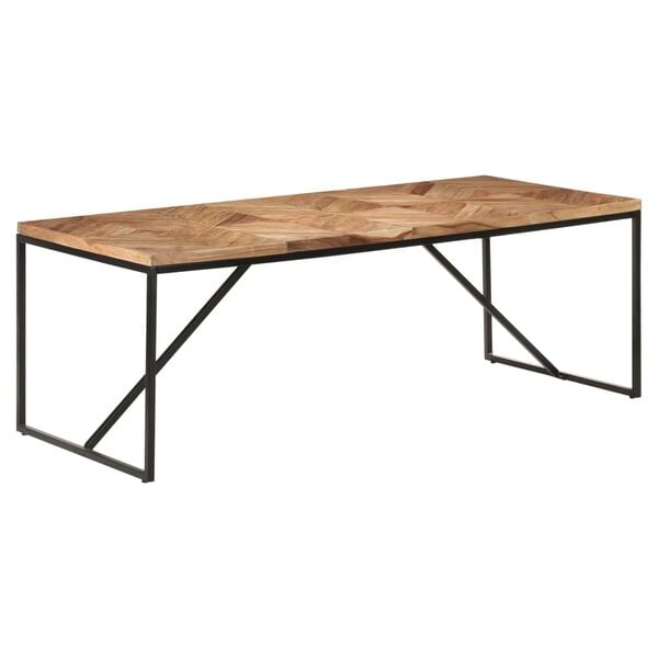 vidaXL Dining Table Natural wood with black legs Solid Acacia wood