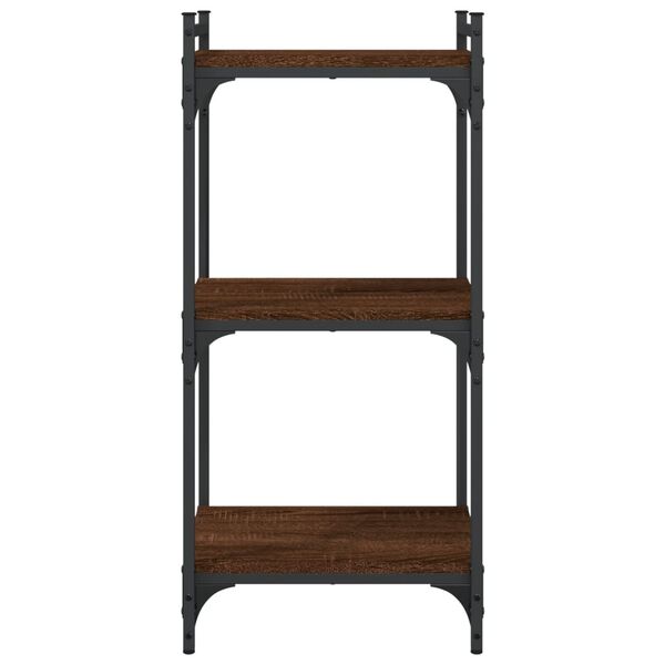 vidaXL Bookcase Brown oak Engineered wood, metal Medium Adjustable Feet