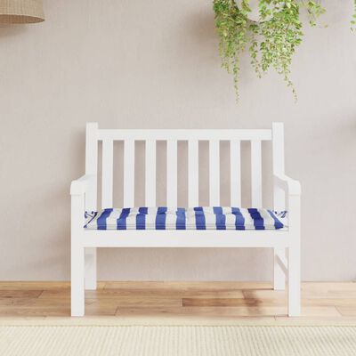 vidaXL Garden Bench Cushion Blue&White Stripe 39.4"x19.7"x2.8" Oxford Fabric