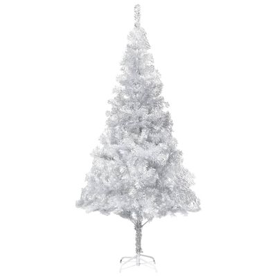 vidaXL Artificial Christmas Tree with LEDs&Stand Silver 94.5" PET