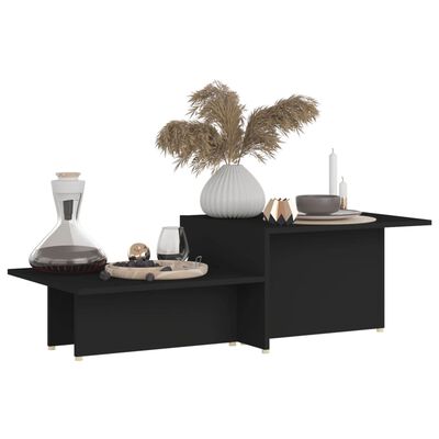 vidaXL Coffee Table Black 43.9"x19.7"x13" Chipboard
