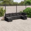 vidaXL Garden Sofa Set Black Poly Rattan, Steel Medium Modular