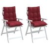 vidaXL Lowback Chair Cushion Set of 2 Wine Red