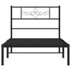 vidaXL Bed Frame Black Powder-coated Steel Small Single Bed Frame