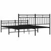 vidaXL Bed Frame Black Powder-Coated Steel Double Bed Frame