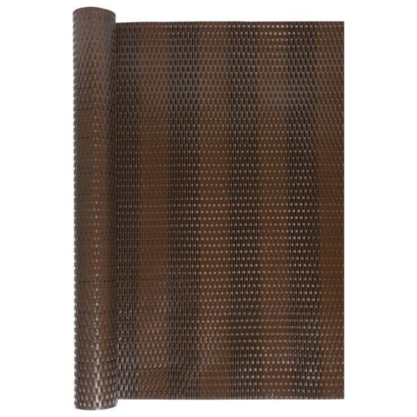vidaXL Balcony Screen Brown and Black 196.9x35.4" Poly Rattan