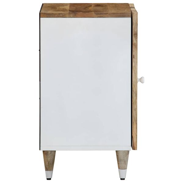 vidaXL Bathroom Cabinet Mango Natural with White Paint