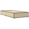 vidaXL Bed Frame Sonoma Oak Engineered Wood, Metal, Plywood Small Single