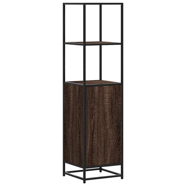 vidaXL Highboard Brown Oak Engineered Wood, Metal Tall Highboard