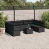 vidaXL Garden Sofa Set Black PE Rattan Large Modular Garden Sofa Set