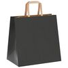 vidaXL Paper Bags 250 pcs with Handles Black 26x17x25 cm