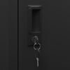 vidaXL Locker Cabinet Black Steel Medium Locker Cabinet Rectangular