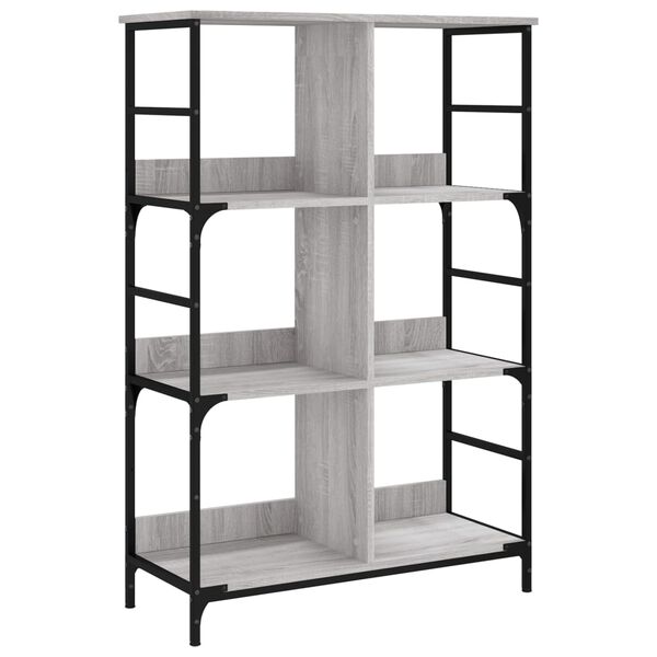 vidaXL Bookshelf Grey Sonoma Engineered wood and steel Large