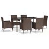 vidaXL Garden Dining Set Brown, Cream White