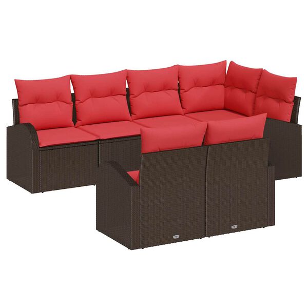 vidaXL Garden Sofa Set Brown Poly Rattan