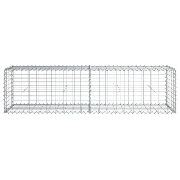 vidaXL Gabion Basket Silver Galvanized Iron 78.7 x 19.7 x 19.7 in